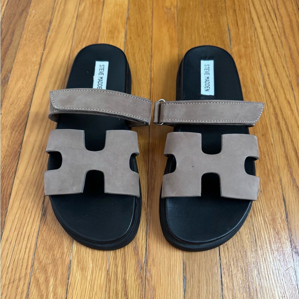 Steve Madden Mayven Tan Nubuck Sandals